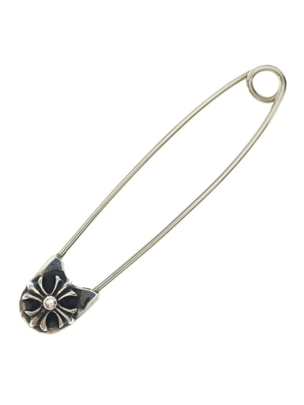 Chrome Hearts Safetypin LG Safety Pin Large Silver Necklace